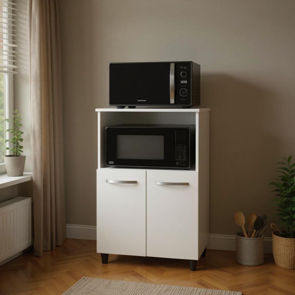 Balcão Multiuso Dispensa Para Microondas 2 Portas - Branco Branco - 1