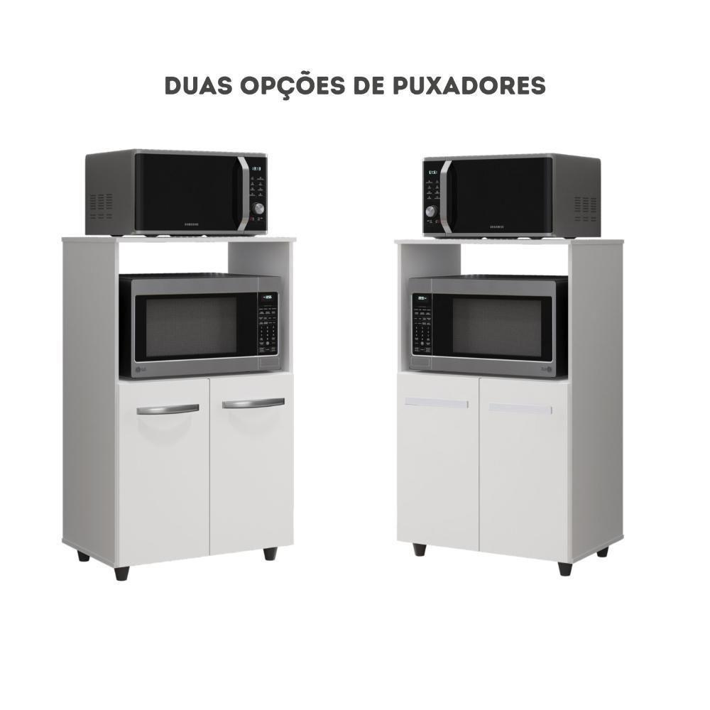 Balcão Multiuso Dispensa Para Microondas 2 Portas - Branco Branco - 4