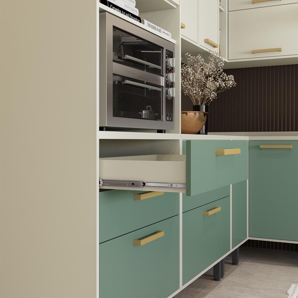 Balcão Sem Tampo Com 3 Portas 2 Gavetas Arenas Bertolini Areia - 3