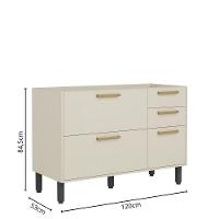 Balcão Sem Tampo Com 3 Portas 2 Gavetas Arenas Bertolini Areia - 2