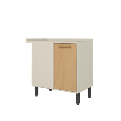 Balcão De Canto 1 Porta Nogal Dourado Bossa Nova Bertolini Areia/dourado