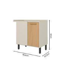 Balcão De Canto 1 Porta Nogal Dourado Bossa Nova Bertolini Areia/dourado - 2