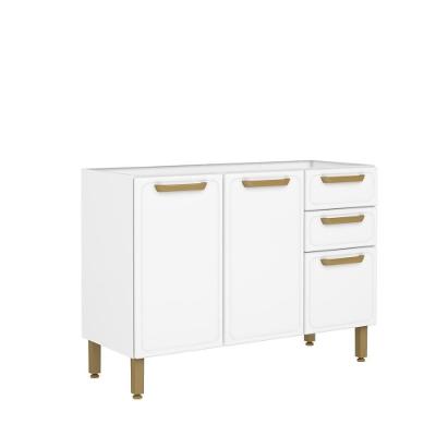 Balcão De Aço 3 Portas 2 Gavetas Branco Bella Bertolini Branco