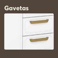 Balcão De Aço 3 Portas 2 Gavetas Branco Bella Bertolini Branco