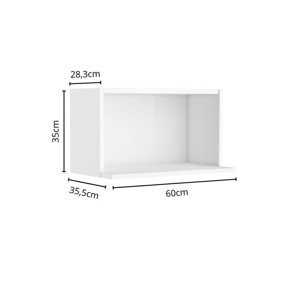 Armário De Aço 60cm Para Microondas Branco Bella Bertolini Branco - 2