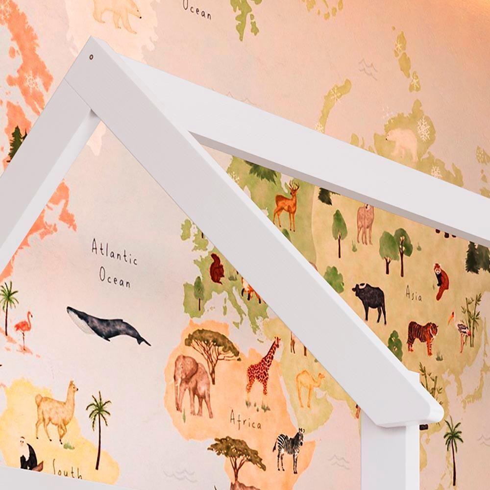 Cama Montessoriana De Chão Com Auxiliar Infantil Casinha - Branco - 3