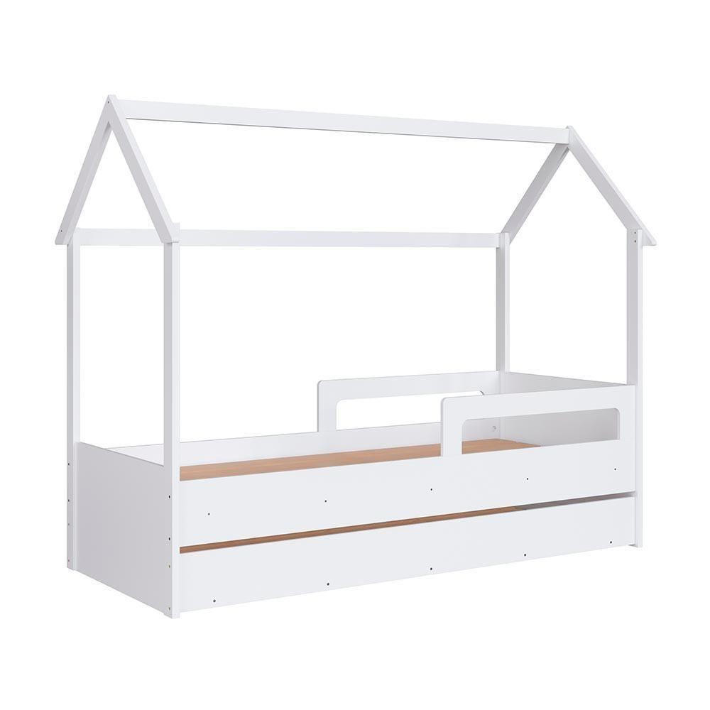 Cama Montessoriana De Chão Com Auxiliar Infantil Casinha - Branco - 4