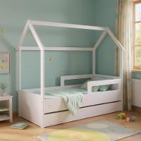 Cama Montessoriana De Chão Com Auxiliar Infantil Casinha - Branco - 1
