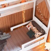 Cama Montessoriana De Chão Com Auxiliar Infantil Casinha - Branco - 2