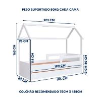 Cama Montessoriana De Chão Com Auxiliar Infantil Casinha - Branco - 5