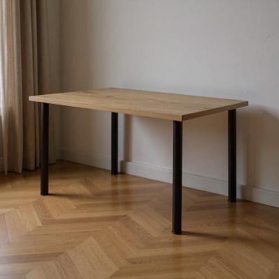 Mesa Retangular 1,10m Pequena 4 Lugares Para Cozinha - Preto E Carvalho