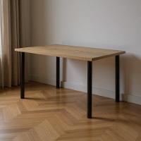 Mesa Retangular 1,10m Pequena 4 Lugares Para Cozinha - Preto E Carvalho - 1