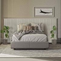 Cabeceira Ripada Para Cama Queen 241cm Laranjeira - Off White - 1