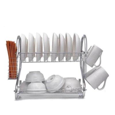 Escorredor De Louças 2 Andares Porta Copos E Talheres De Metal Duplo