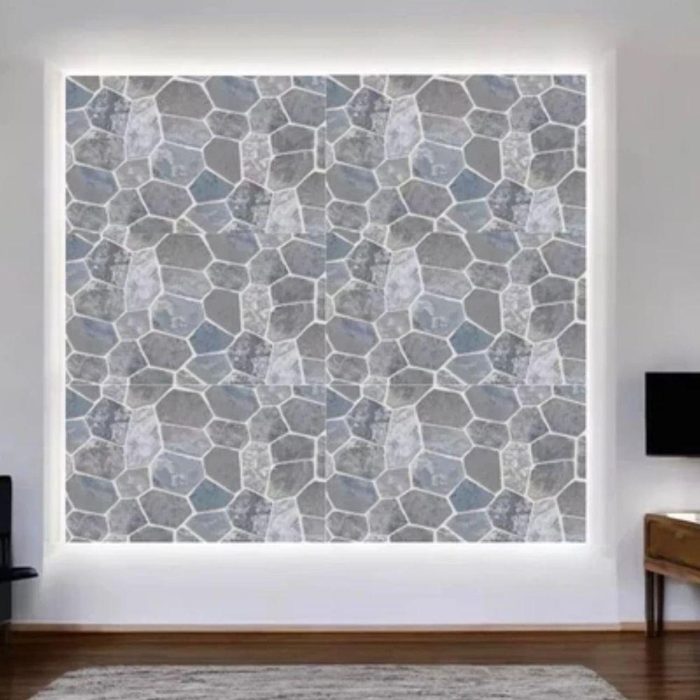 Papel De Parede Pvc Pedras Cinzas 45cm X 5 Metros - 2