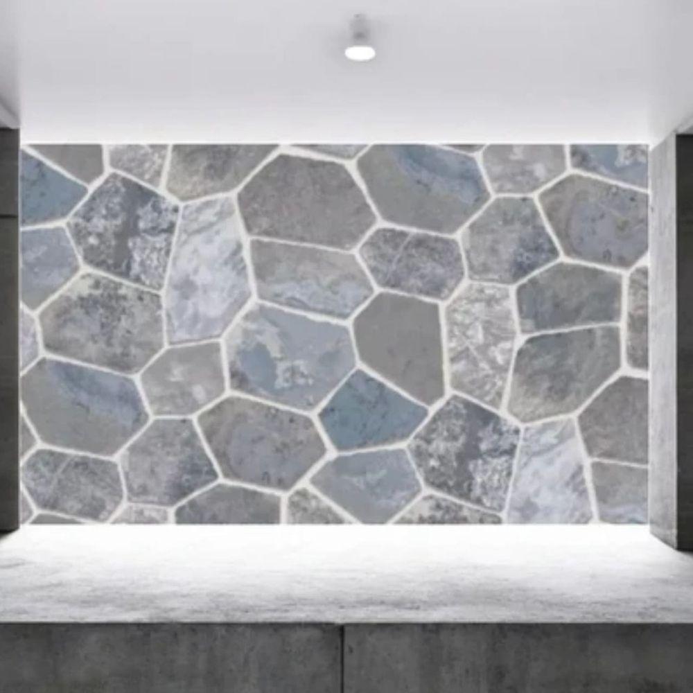 Papel De Parede Pvc Pedras Cinzas 45cm X 5 Metros - 3