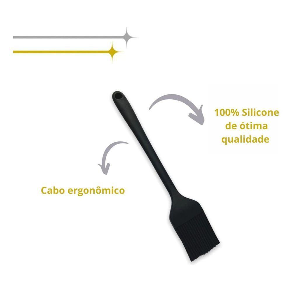 Pincel Culinário De Silicone Cozinha E Confeitaria Grande 25cm - Preta - 3