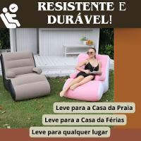 Espreguiçadeira Poltrona Inflável Portátil Com Bomba Inclusa Suporta Até 100kg - 3