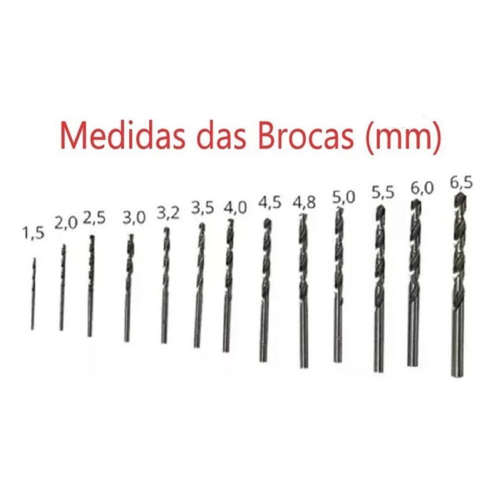 Jogo De Brocas Para Metal 13 Peças 1.5 A 6.5mm - 2