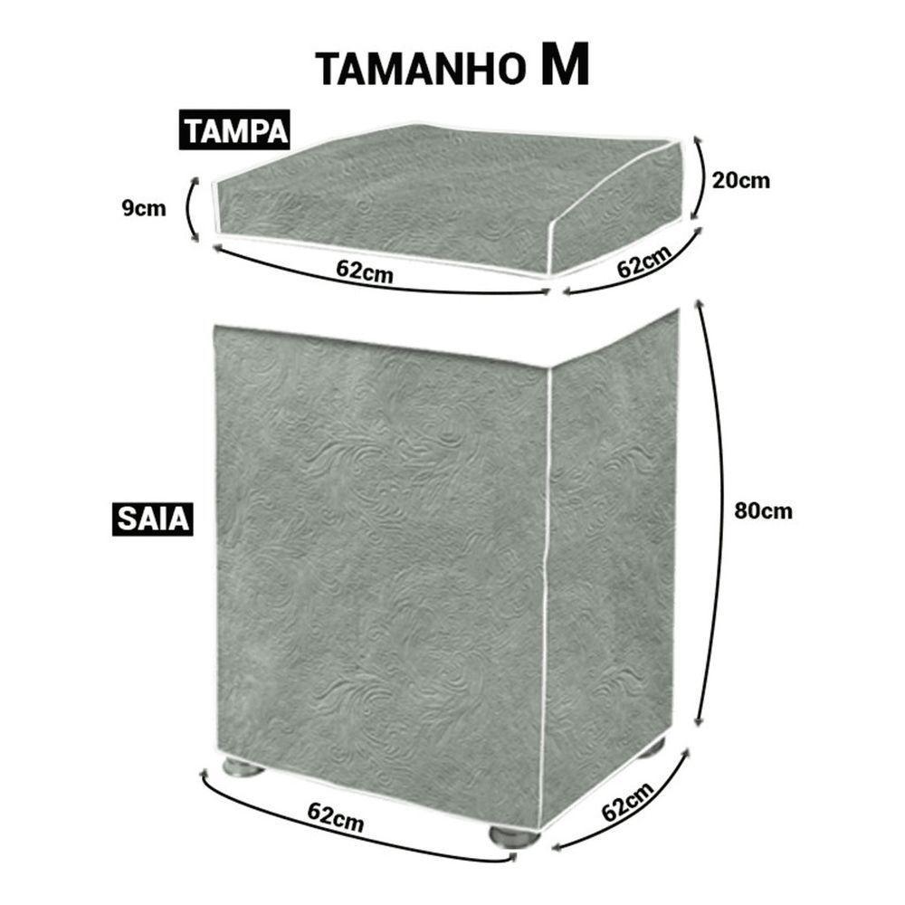 Capa Maquina De Lavar Flanelada Perolizada Branca - M - 3