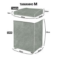 Capa Maquina De Lavar Flanelada Perolizada Branca - M - 3