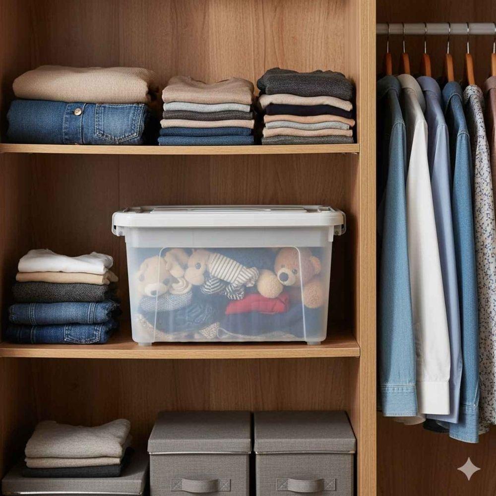 Caixa Cesto Organizador Multiuso Com Tampa 15 Litros - 2