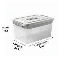 Caixa Cesto Organizador Multiuso Com Tampa 15 Litros - 4