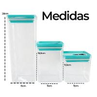 Kit 3 Organizador Mantimentos Hermético Dubai 5 Litros - Verde - 3