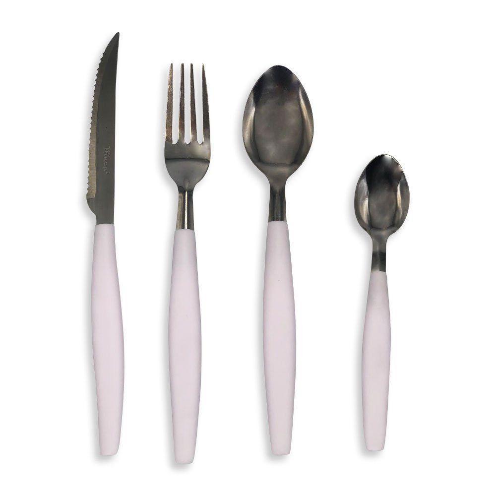 Kit De Talheres Em Inox 25 Peças - Branco - 2