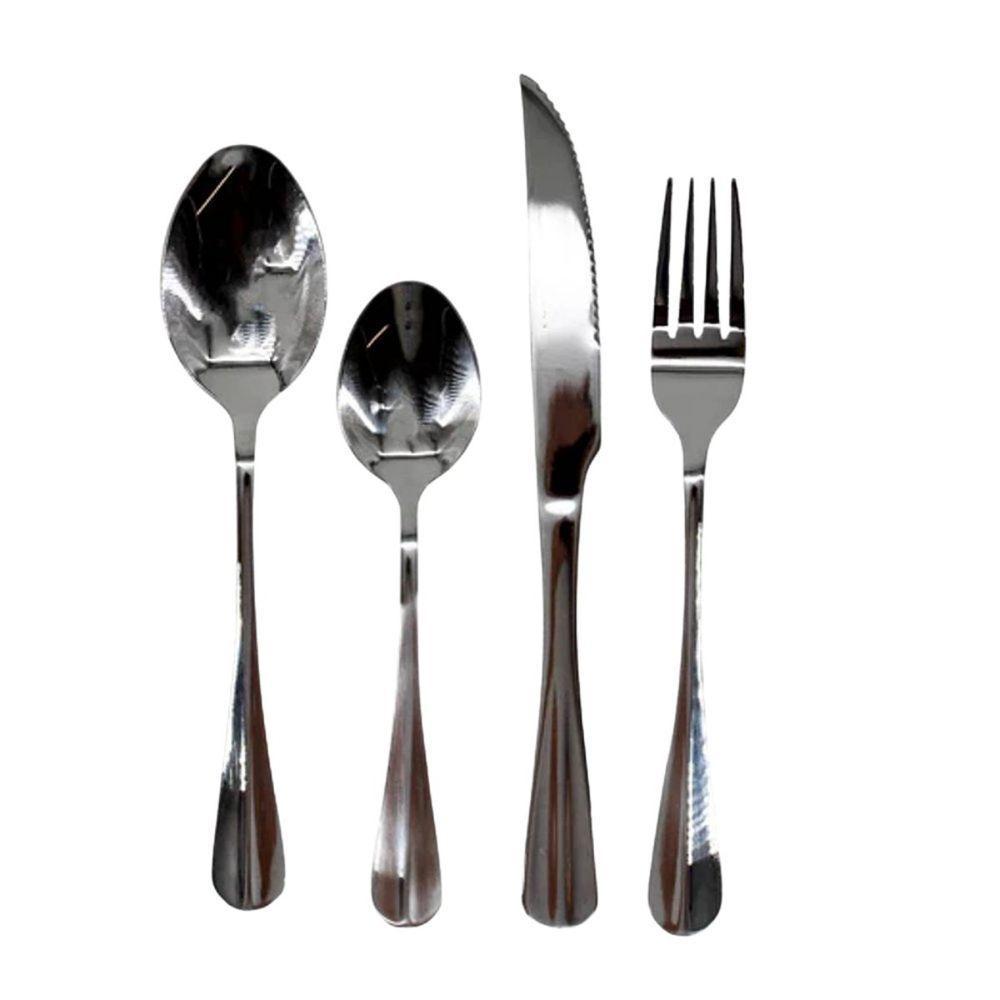 Kit Conjunto 24 Peças Talheres Inox Com Maleta Preta - 3