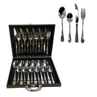 Kit Conjunto 24 Peças Talheres Inox Com Maleta Preta - 1