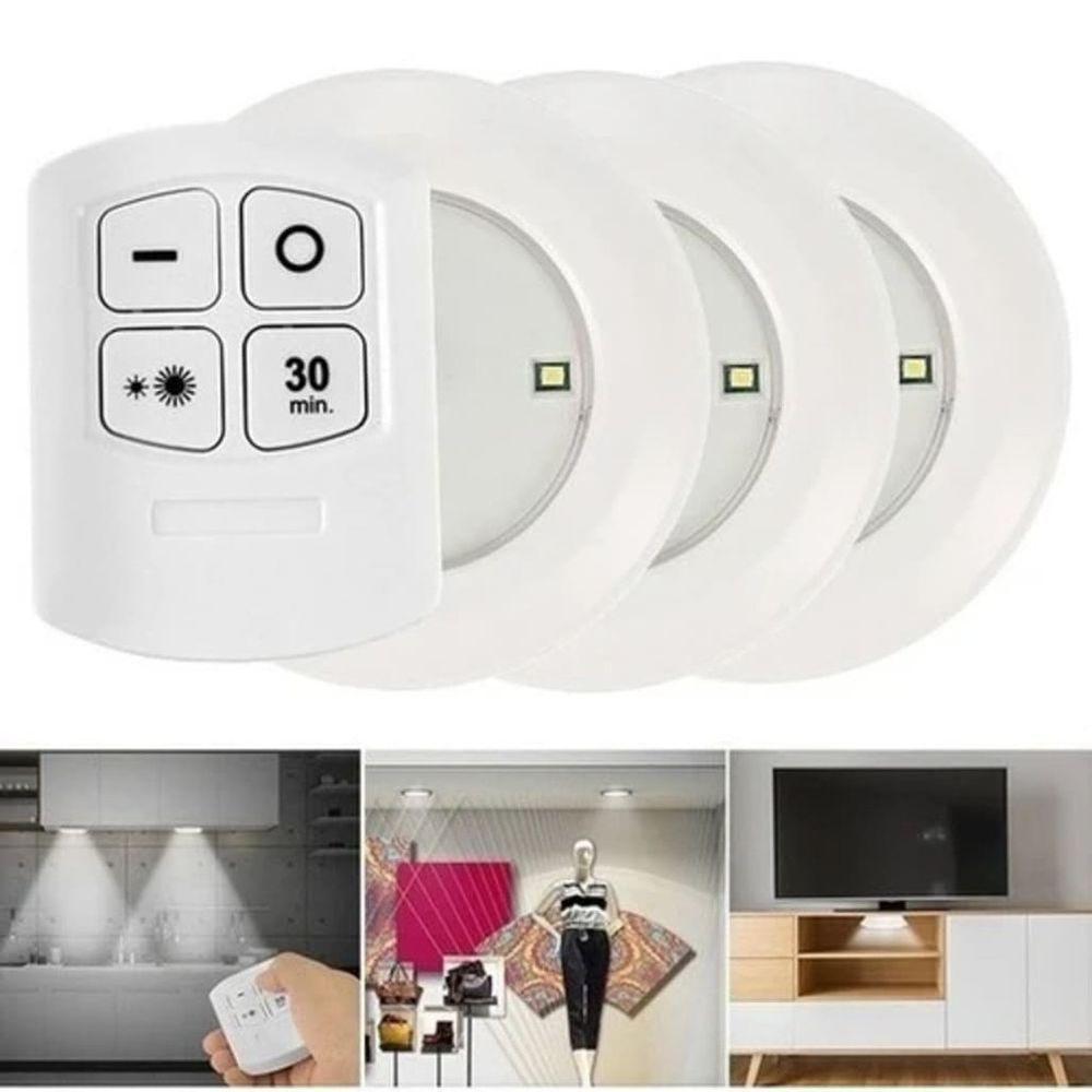 Kit 3 Luminárias Led Com Controle Remoto Conjunto - 1