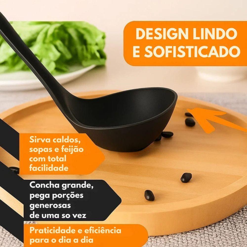 Concha De Silicone Feijão, Caldo, Sopa 28,5cm - Preta - 4