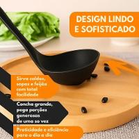 Concha De Silicone Feijão, Caldo, Sopa 28,5cm - Preta