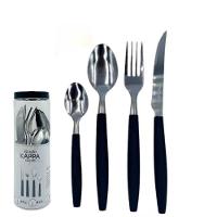 Kit 16 Peças Jogo De Talheres De Mesa Preto - 1