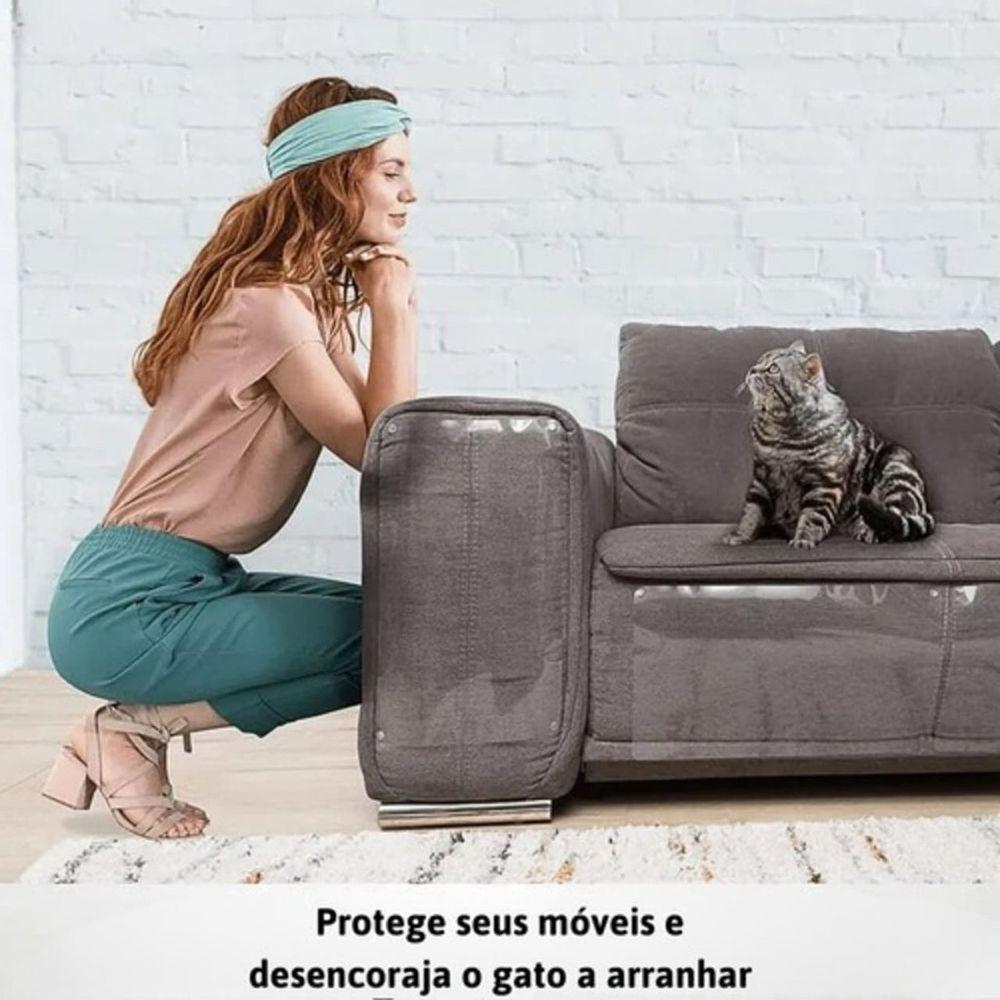 Rolo Filme Anti Arranhão Protetor Adesivo Gato Sofá Arranhões Transparente 45cm X 5 Metros - 3