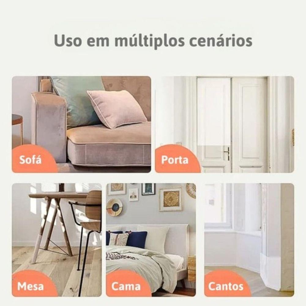 Rolo Filme Anti Arranhão Protetor Adesivo Gato Sofá Arranhões Transparente 45cm X 5 Metros - 5