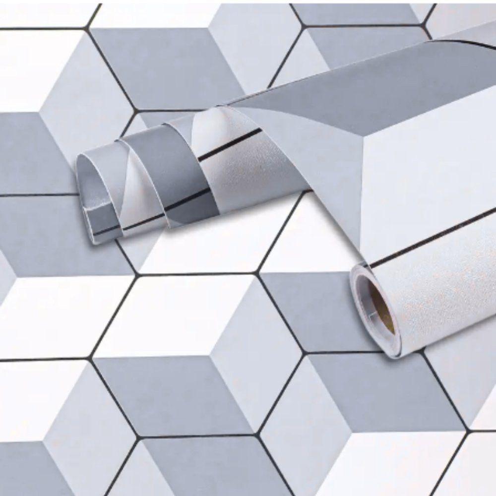 Papel De Parede Adesivo Pvc Estampa Tela Geométrica - 5 Metros - 1