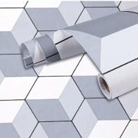 Papel De Parede Adesivo Pvc Estampa Tela Geométrica - 5 Metros - 1