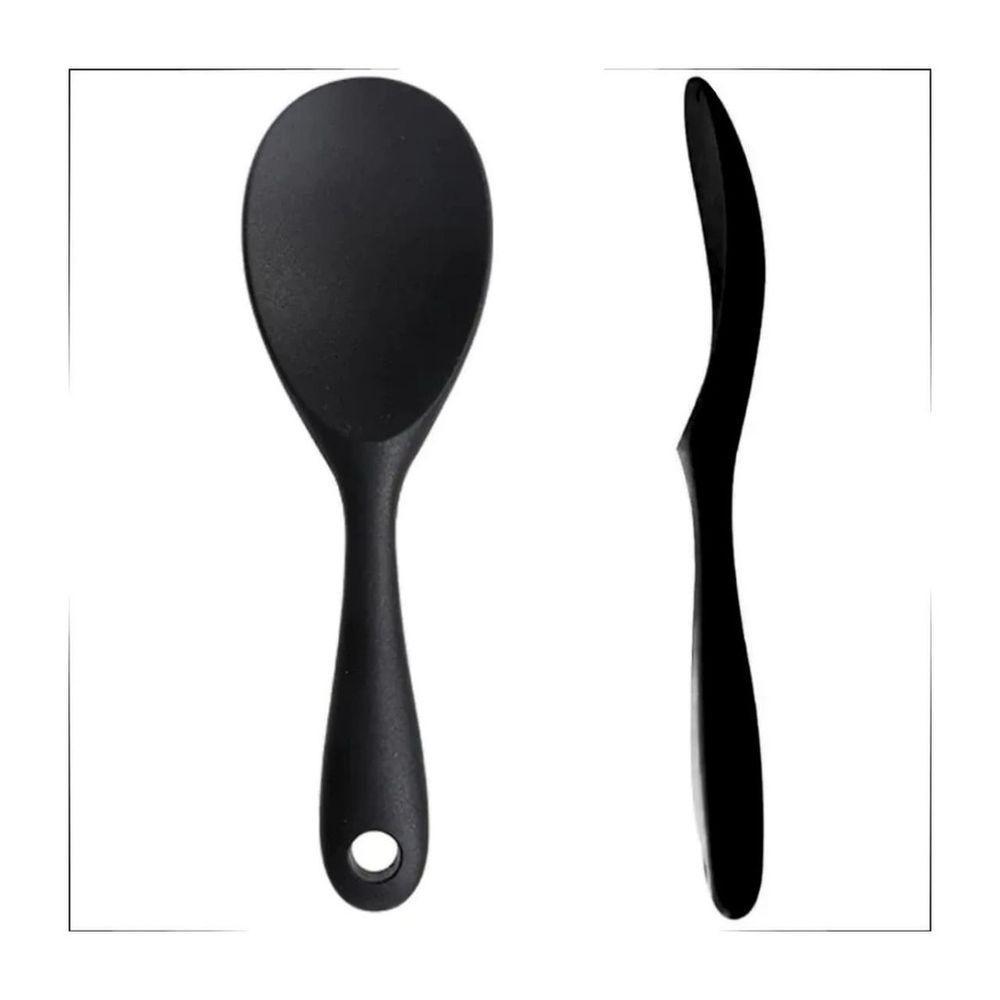 Colher De Cabo Curto De Silicone 22cm - Preta - 2