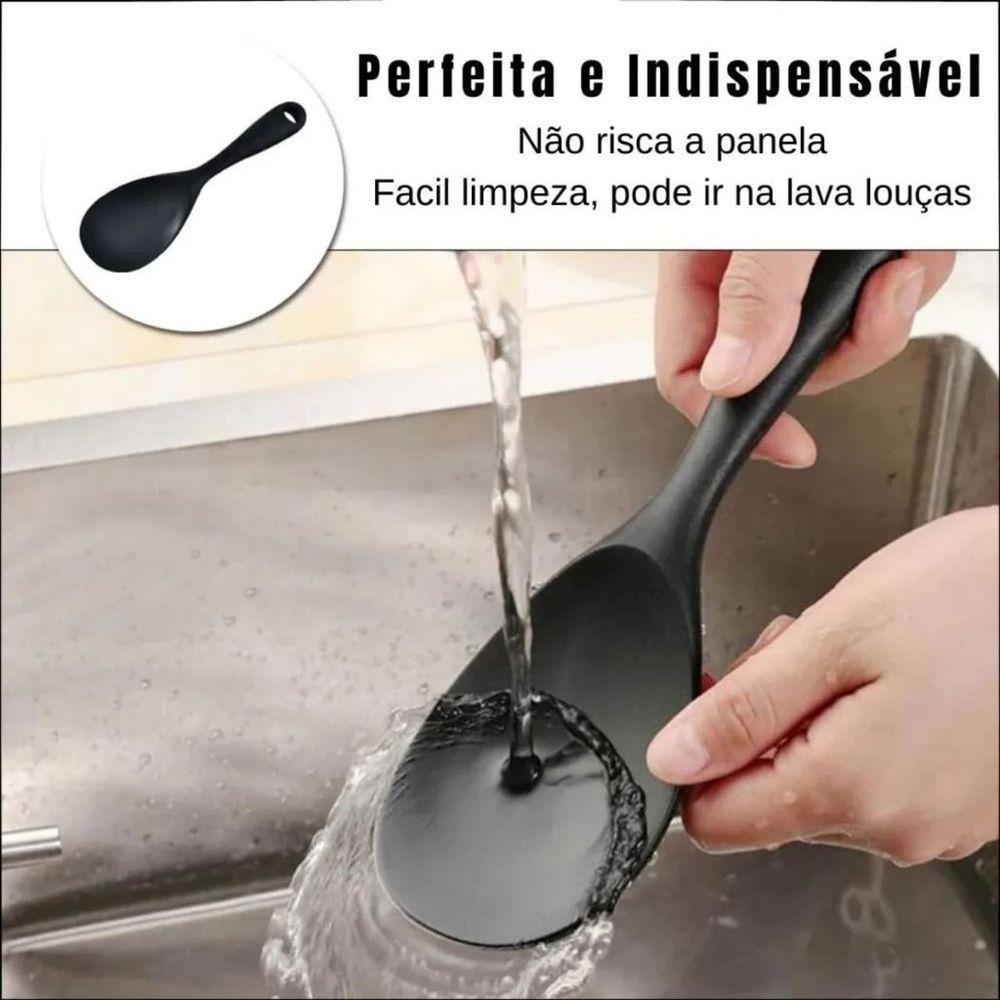 Colher De Cabo Curto De Silicone 22cm - Preta - 5