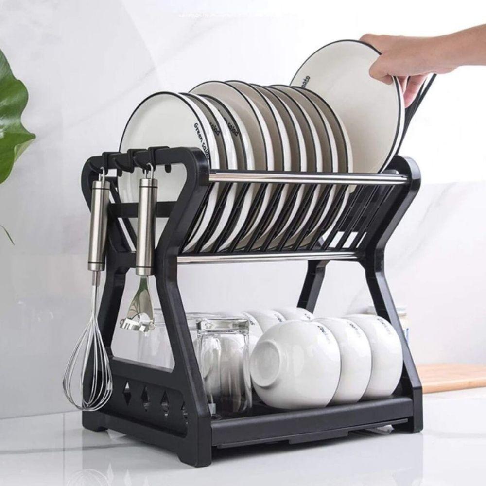 Escorredor De Louça Para Pratos, Copos - Preto - 3