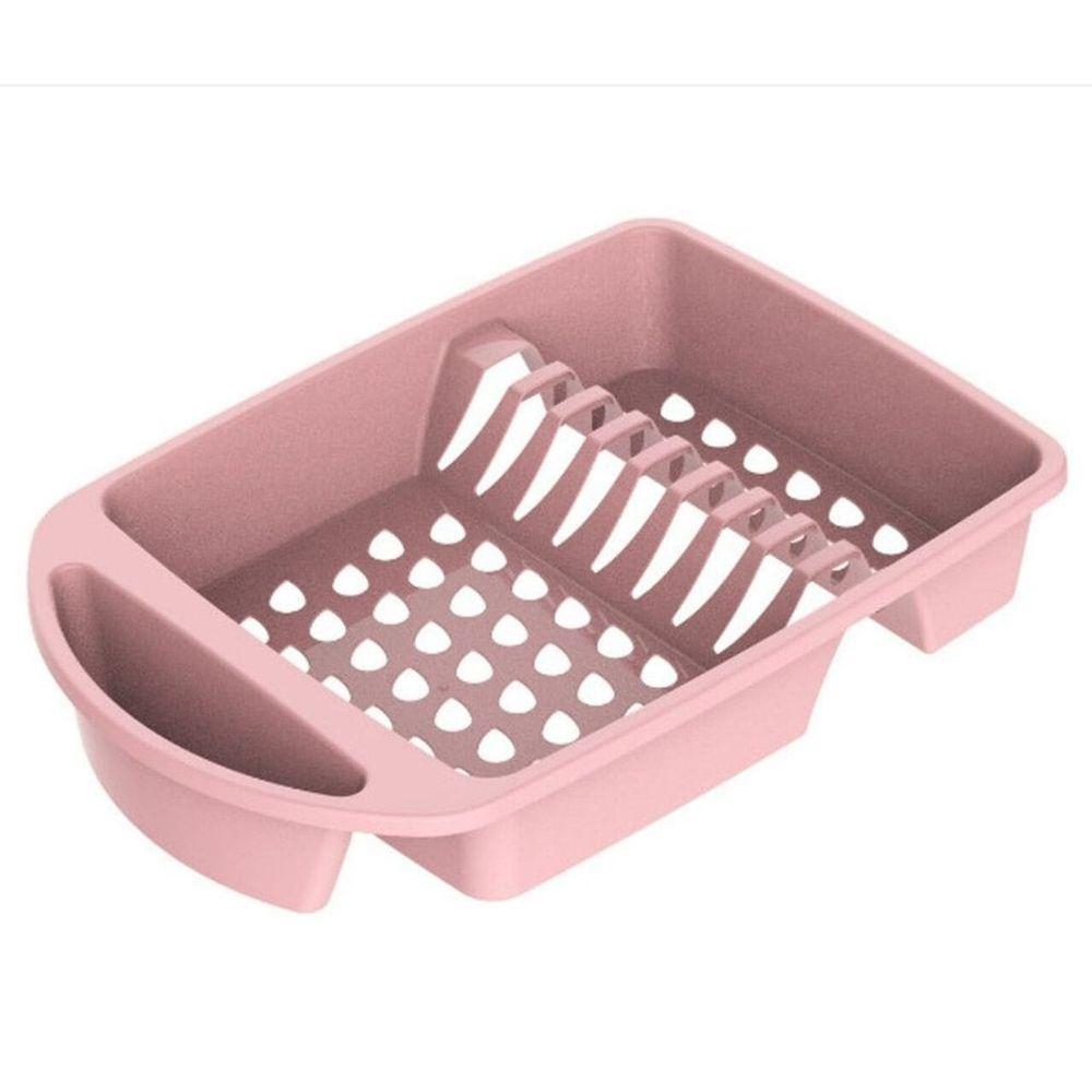 Escorredor De Louças Para Pratos Copos Talheres - Rosa - 1