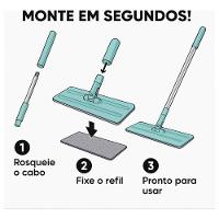 Esfregão Rodo Mop Mágico Inteligente Com 2 Refil Flat 360 Graus - 3