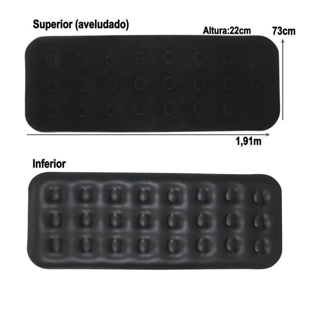 Colchão Inflável Liso Solteiro 191x73x22cm Azul - 4