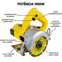 Serra Circular 1100w Para Madeira E Construção Civil Profissional Multifuncional 127v - 5