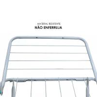 Varal De Roupa Retrátil De Chão Com Abas Suporta 12kg - Branco - 5