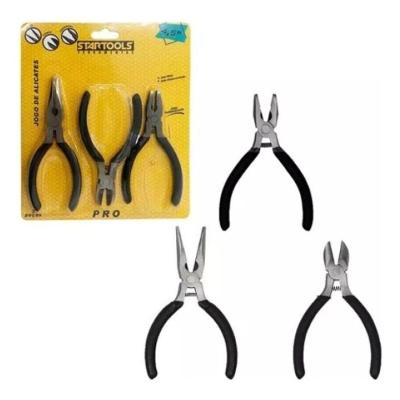 Jogo 3 Mini Alicates 4,5 De Precisão Durável