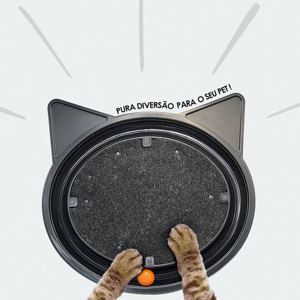 Arranhador Para Gatos Com Bolinha Interativa Antistress - Preto - 4