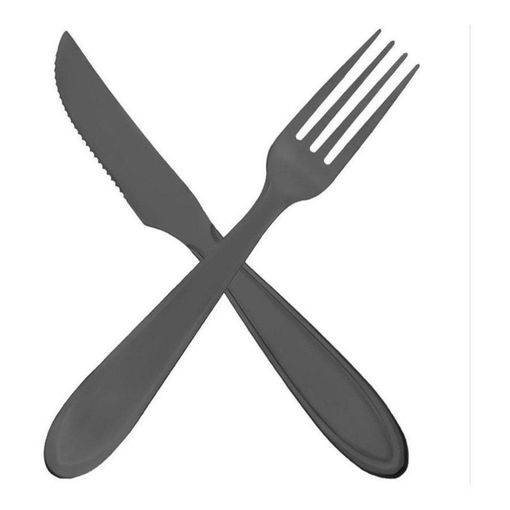 Faqueiro Jogo Talheres Black Aço Inox 24 Peças Sunshine - 3